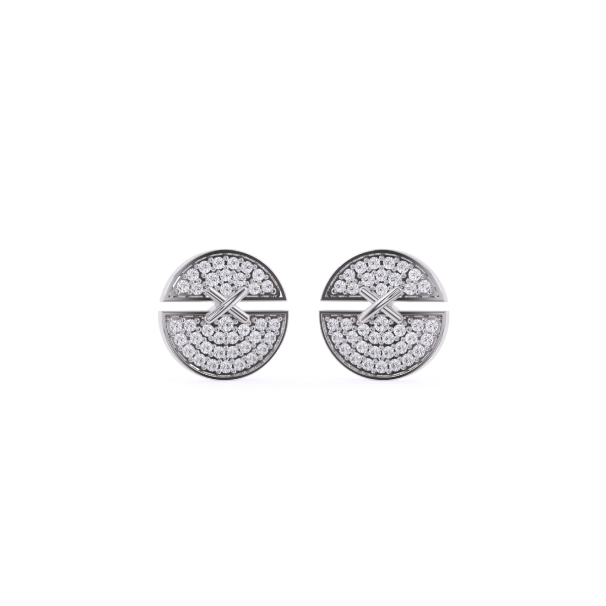 Fancy Round Cluster Stud Earrings For Her